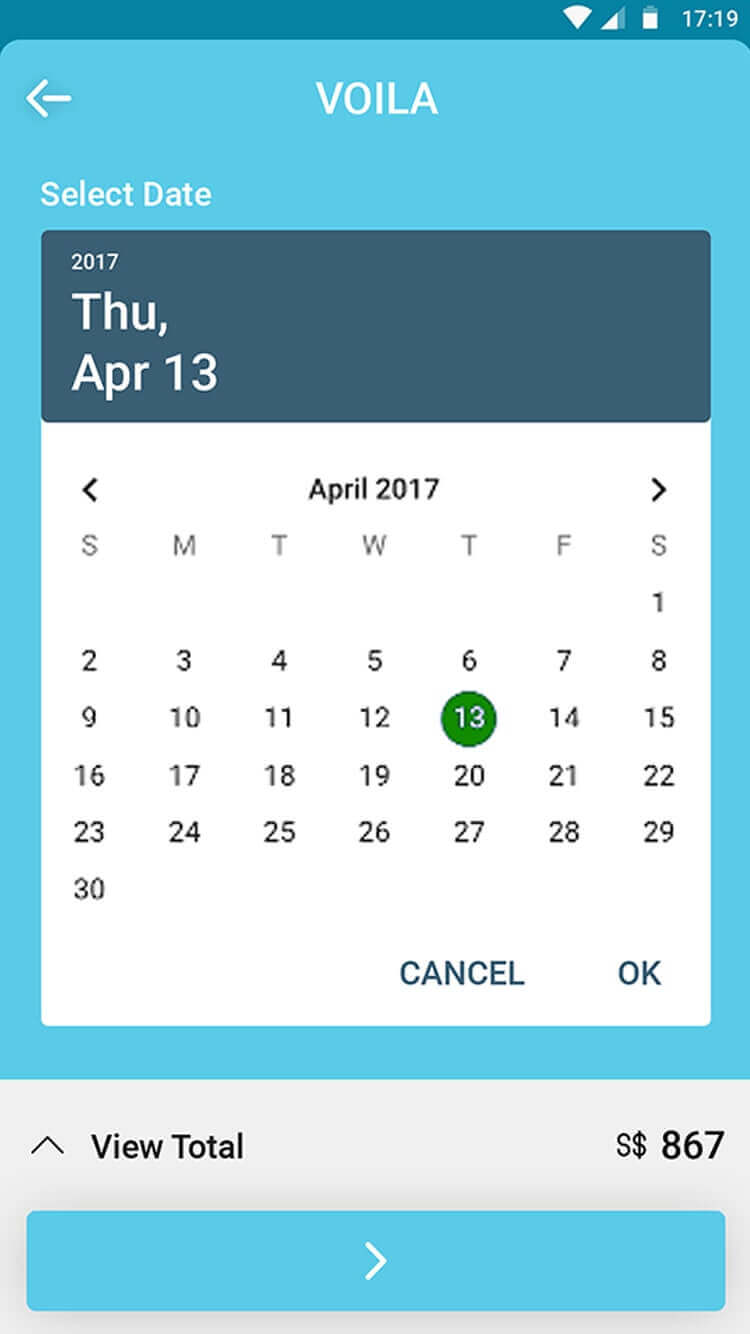 Date Picker Screen